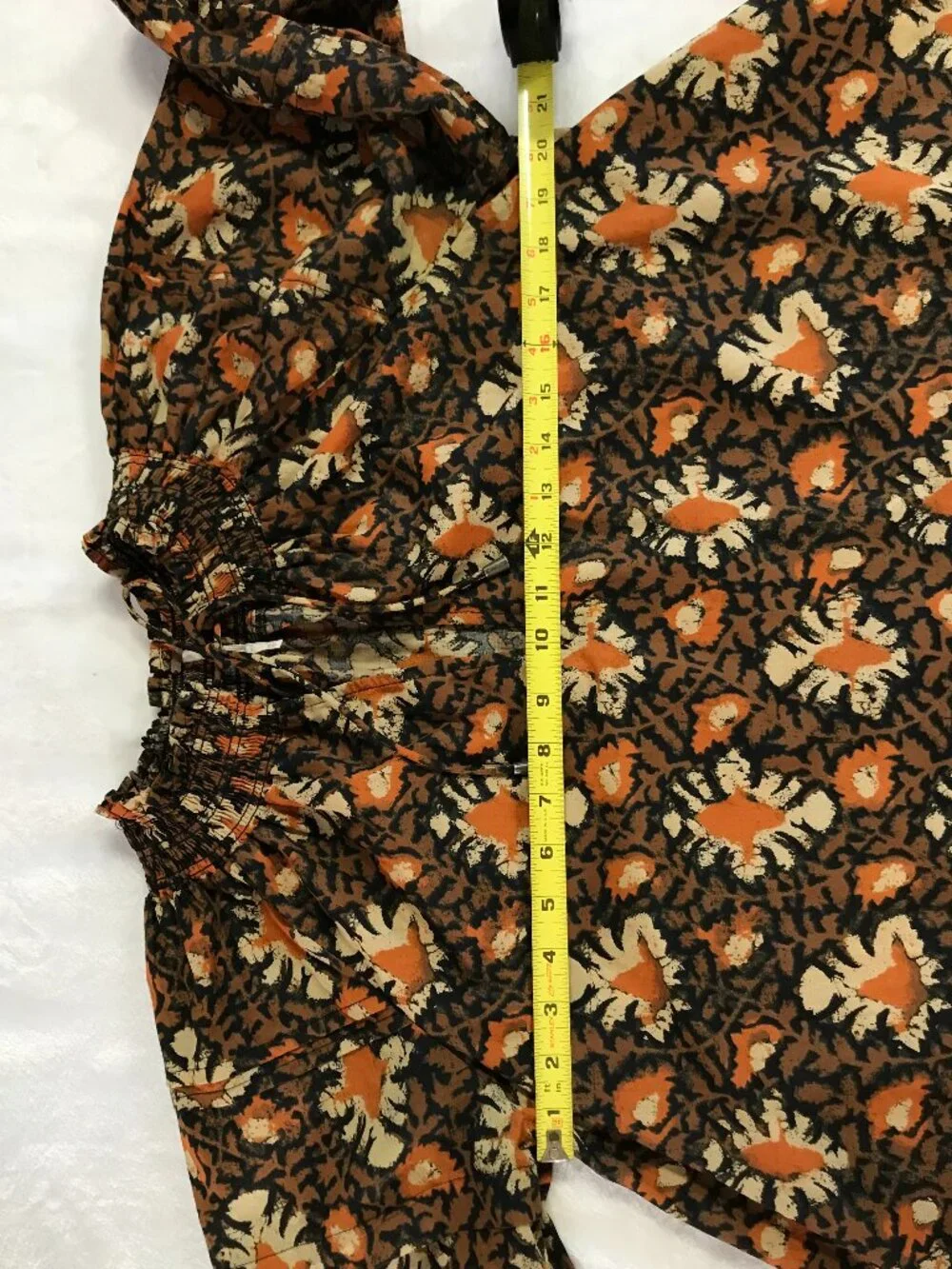 Free People Willow Floral Puff Sleeve Cotton Boho Peasant Top XS Smocked